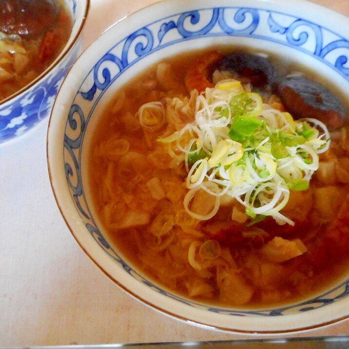 キャベツとさつま揚げのとろみ温麺